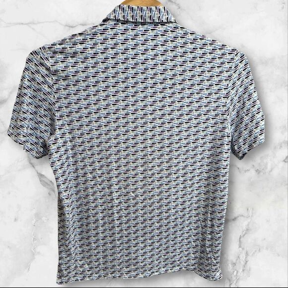 IBKUL Golf‎ Polo Shirt Men's Large Performance All Over Print Wine - Picture 2 of 4